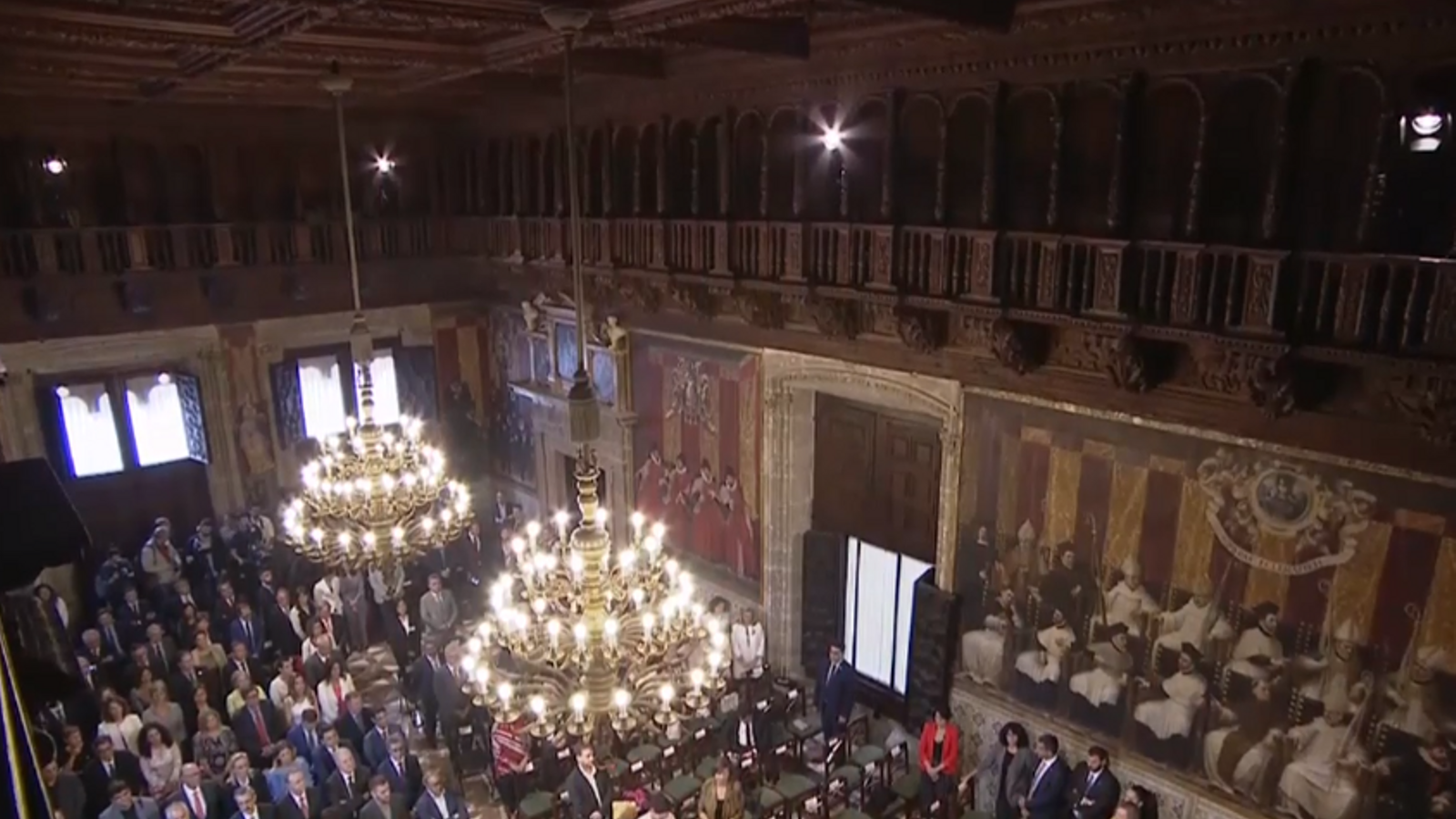 Una imatge d'arxiu de l'acte institucional al Palau de la Generalitat.