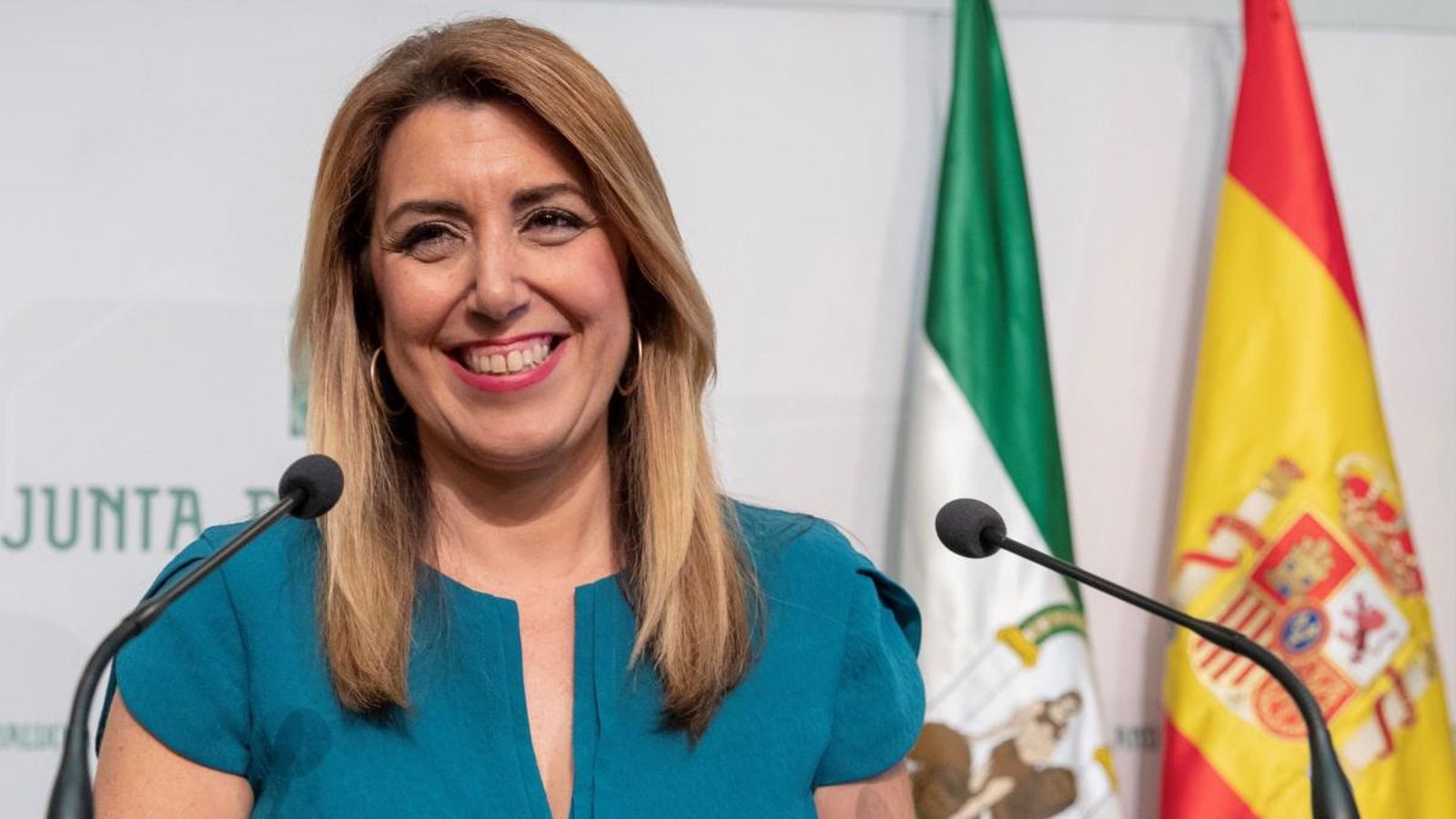Susana Díaz, durant la seua compareixença al Palau de San Telmo a Sevilla