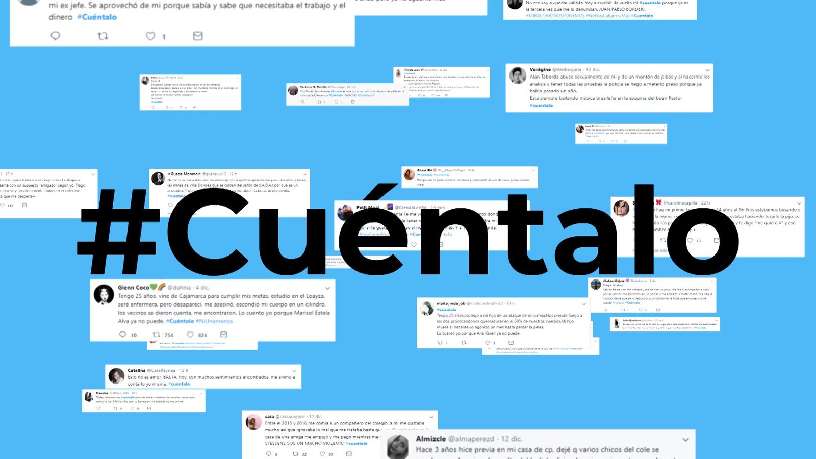 Recopilació de tuits amb l'etiqueta #Cuéntalo