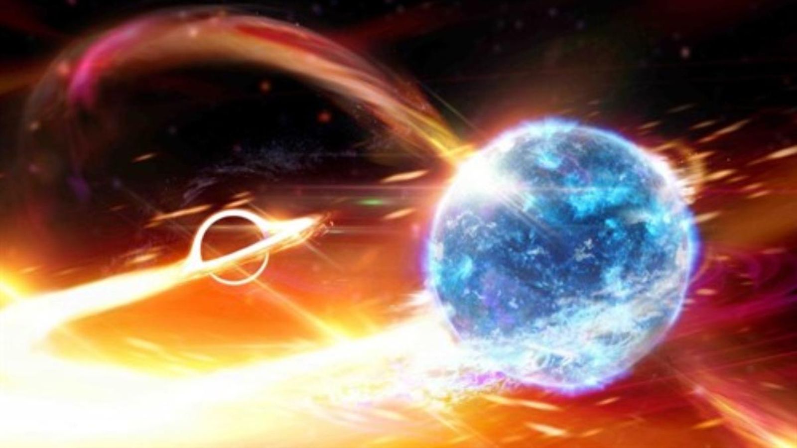 Descripció d'un forat negre engolint un estel de neutrons