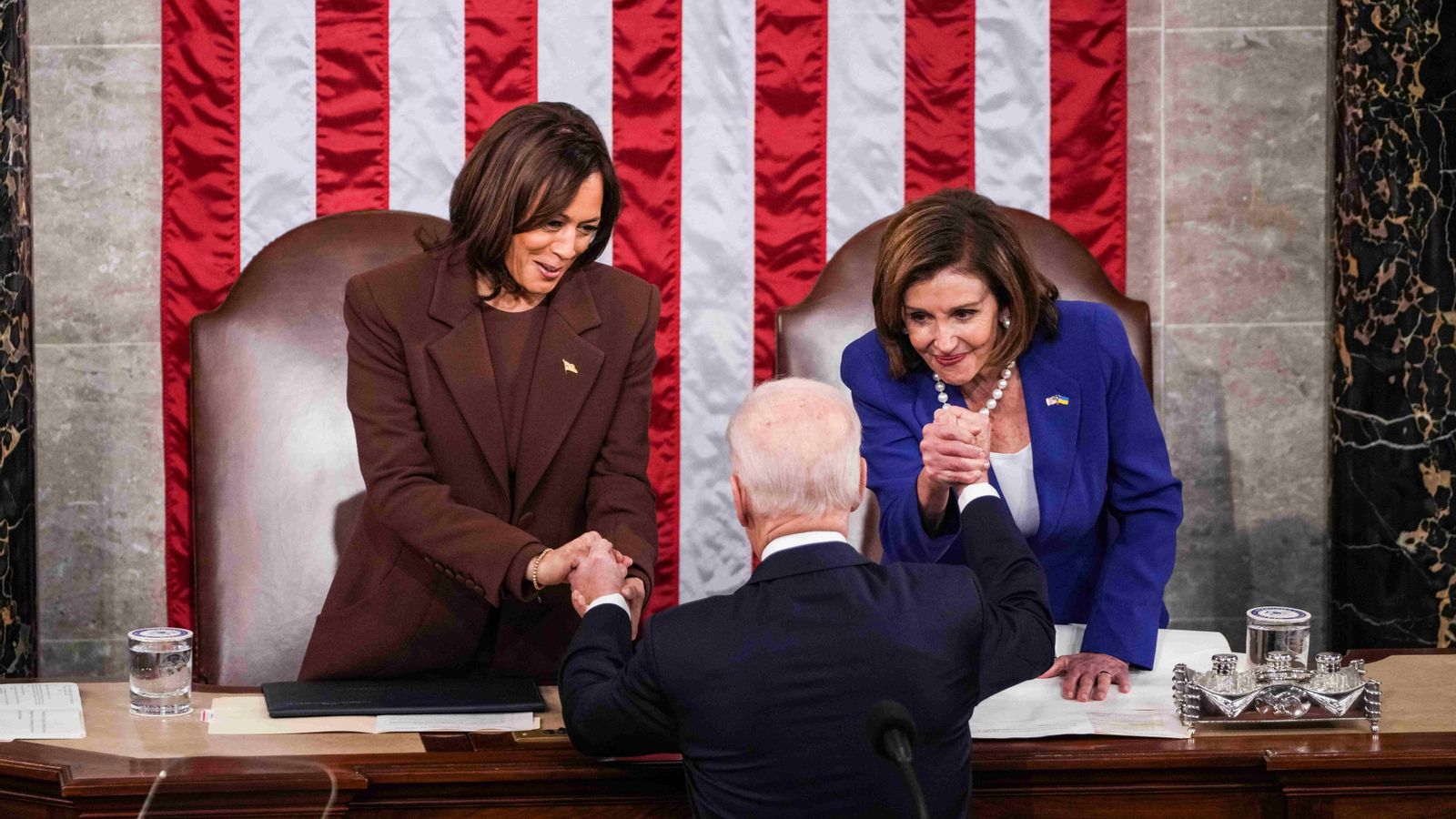 Biden, Harris i Pelosi, en una imatge d'arxiu Biden, Harris i Pelosi, en una imatge d'arxiu