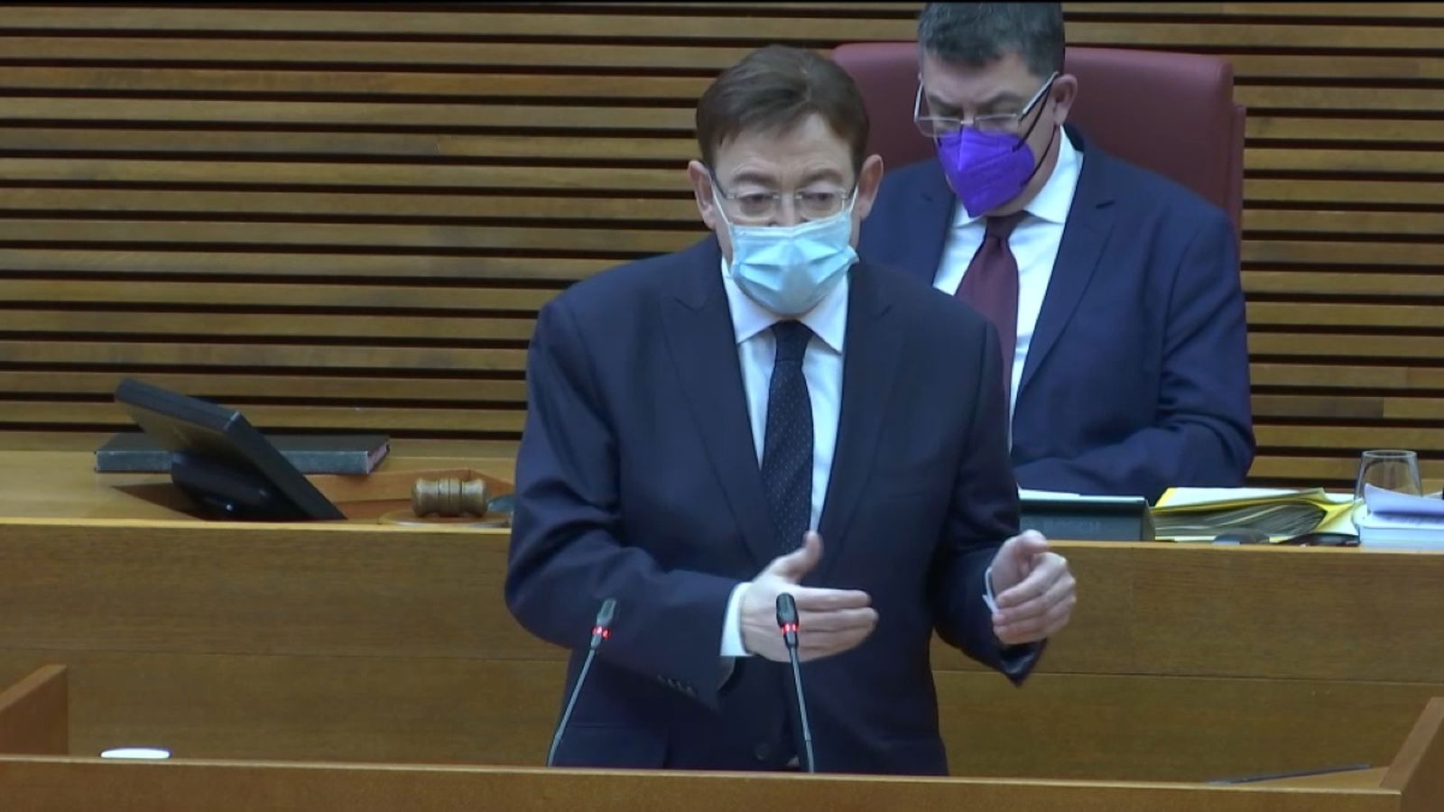 El president de la Generalitat, imo Puig, en la sessió de control a les Corts / À Punt NTC