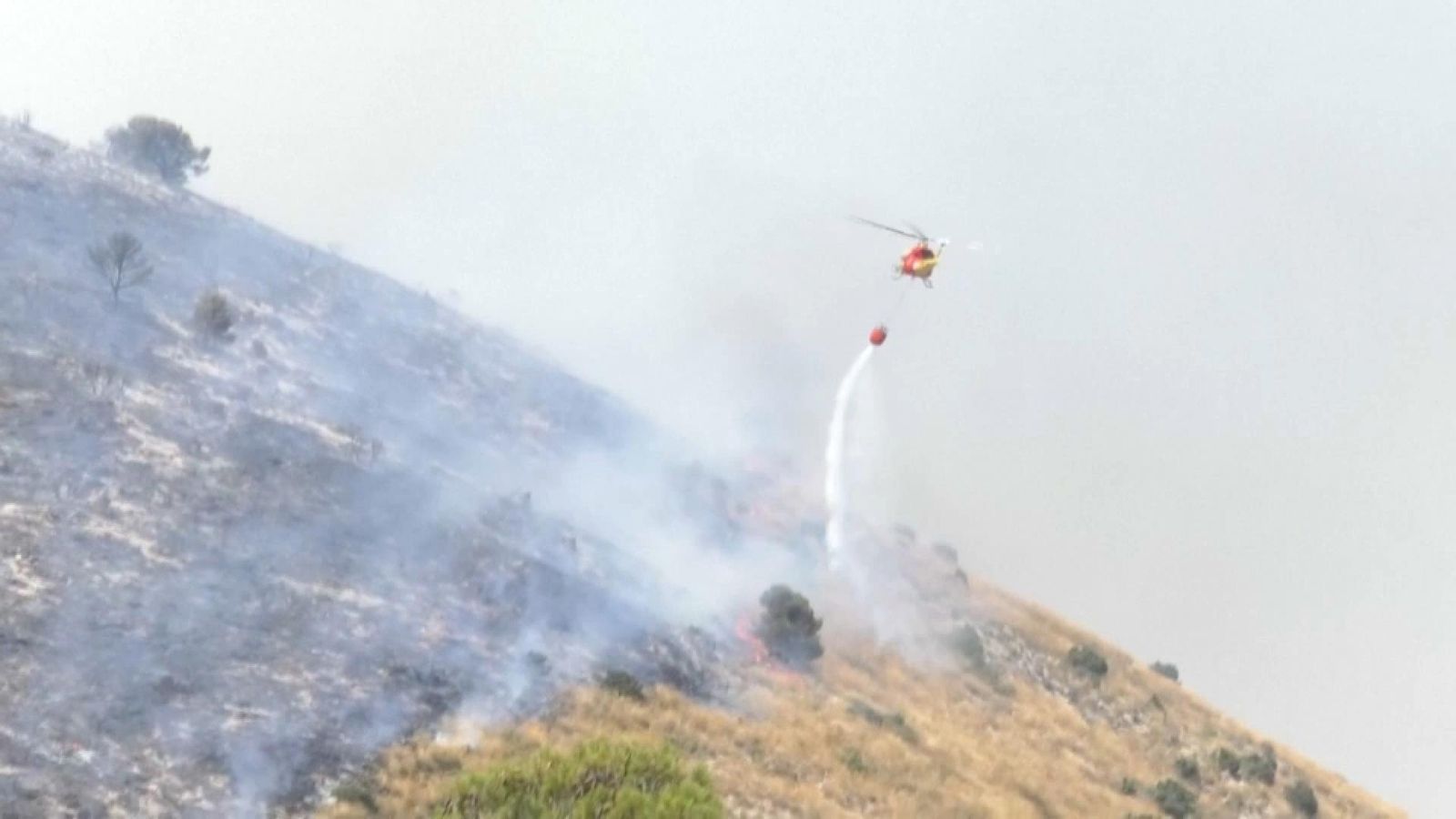 Bombers treballen en l'incendi d'Ibi