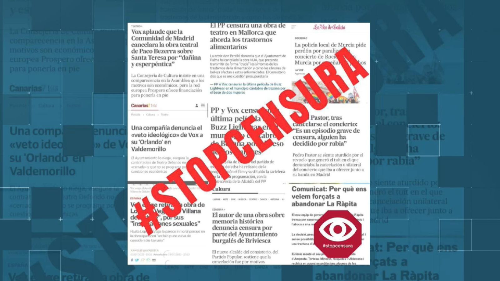 Amb el lema #Stopcensura els professionals de la cultura han reclamat que es respecte la llibertat d'expressió