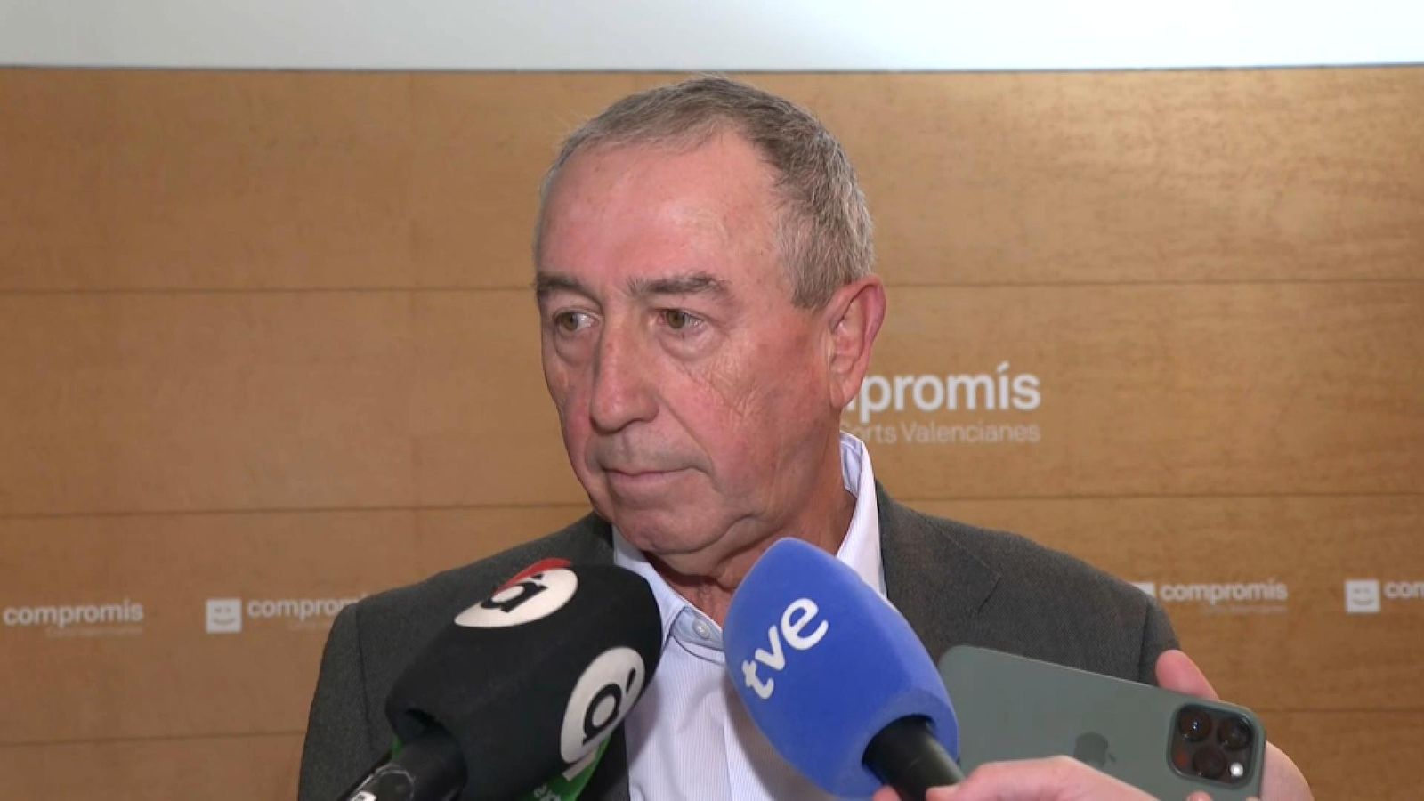 El síndic de Compromís, Joan Baldoví, durant la compareixença davant dels mitjans