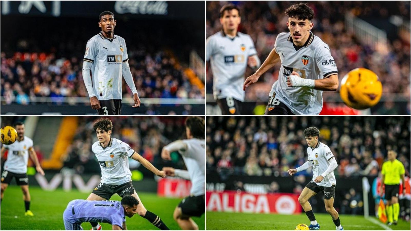 Els jugadors del València Mosquera, Diego López, Javi Guerra i Fran Pérez