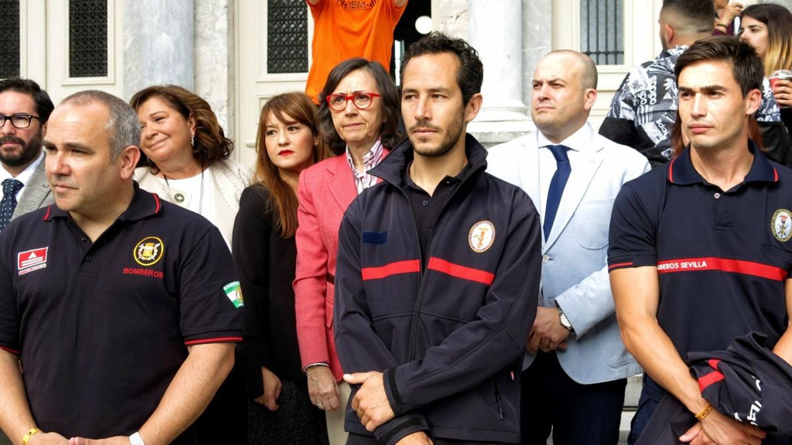 D'esquerra a dreta Manuel Blanco, Julio Latorre i José Enrique Rodríguez, els tres bombers acusats de tràfic de persones