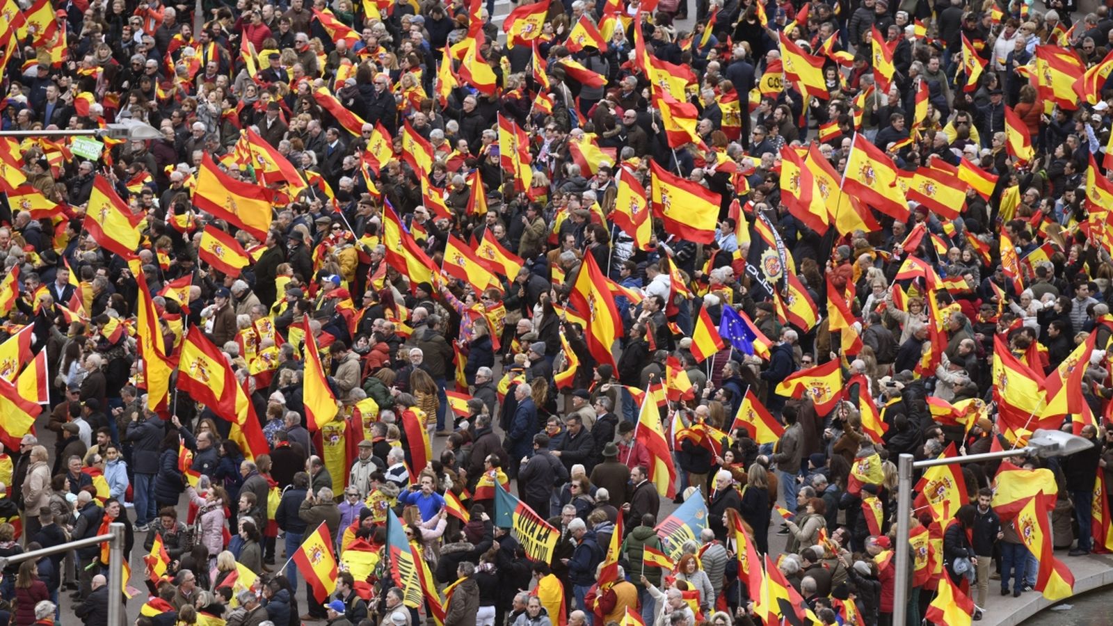 Concentració a la plaça Colón de Madrid