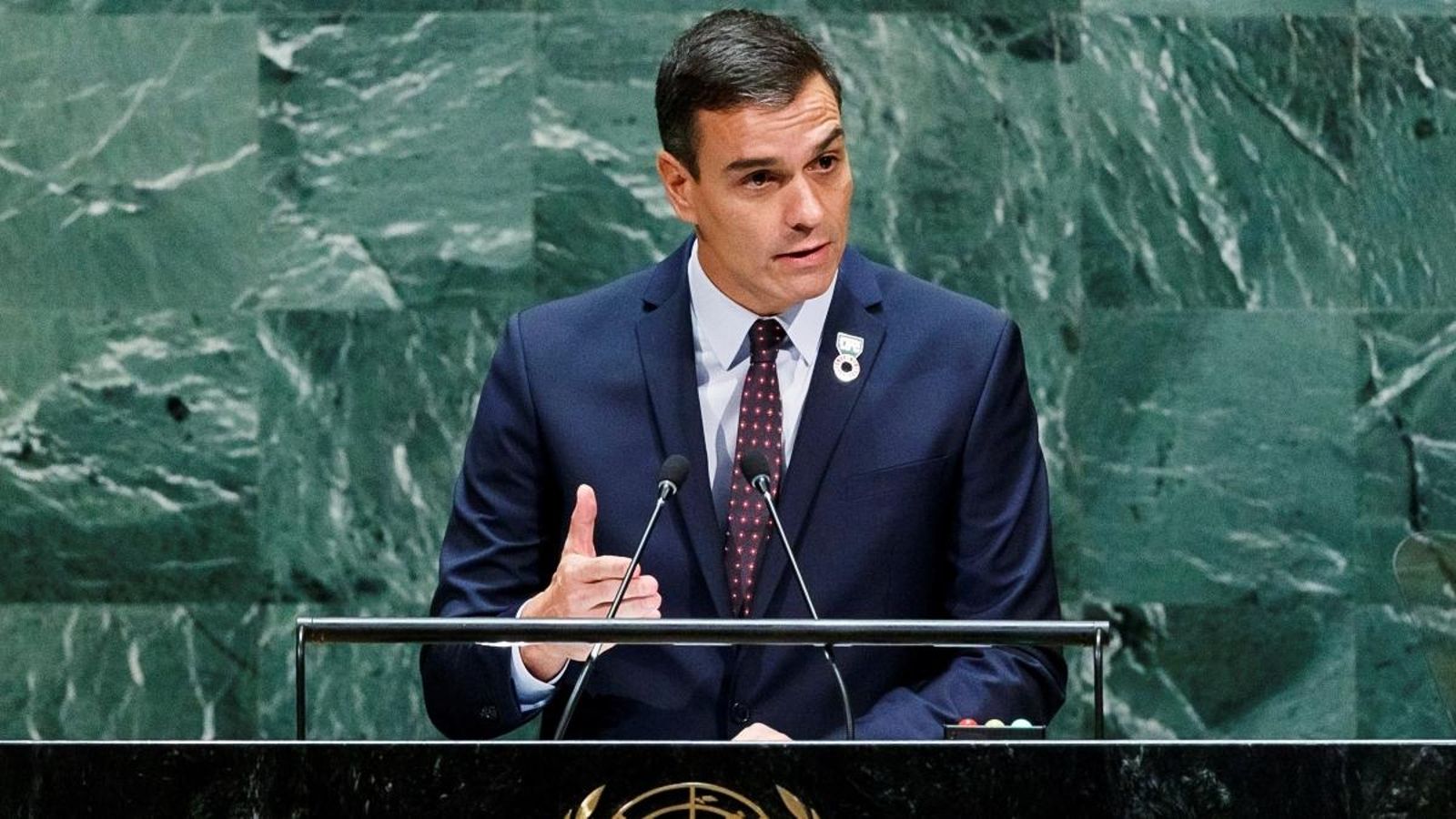 El president del govern espanyol Pedro Sánchez a l'assemblea de l'ONU