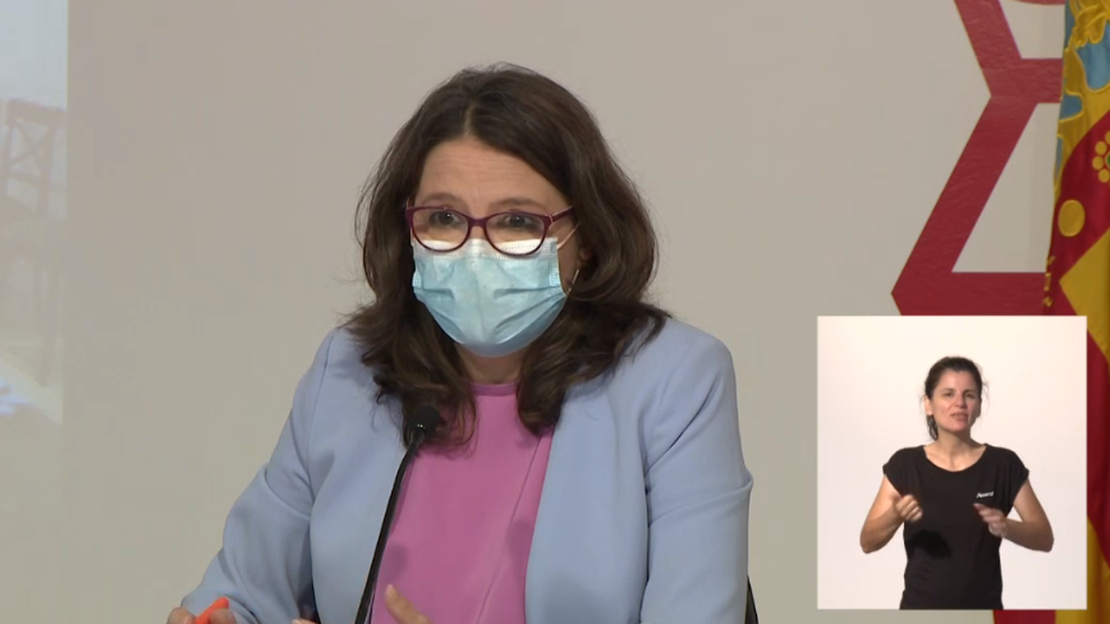 Oltra, aquest dilluns, en la roda de premsa posterior al Ple del Consell extraodinari