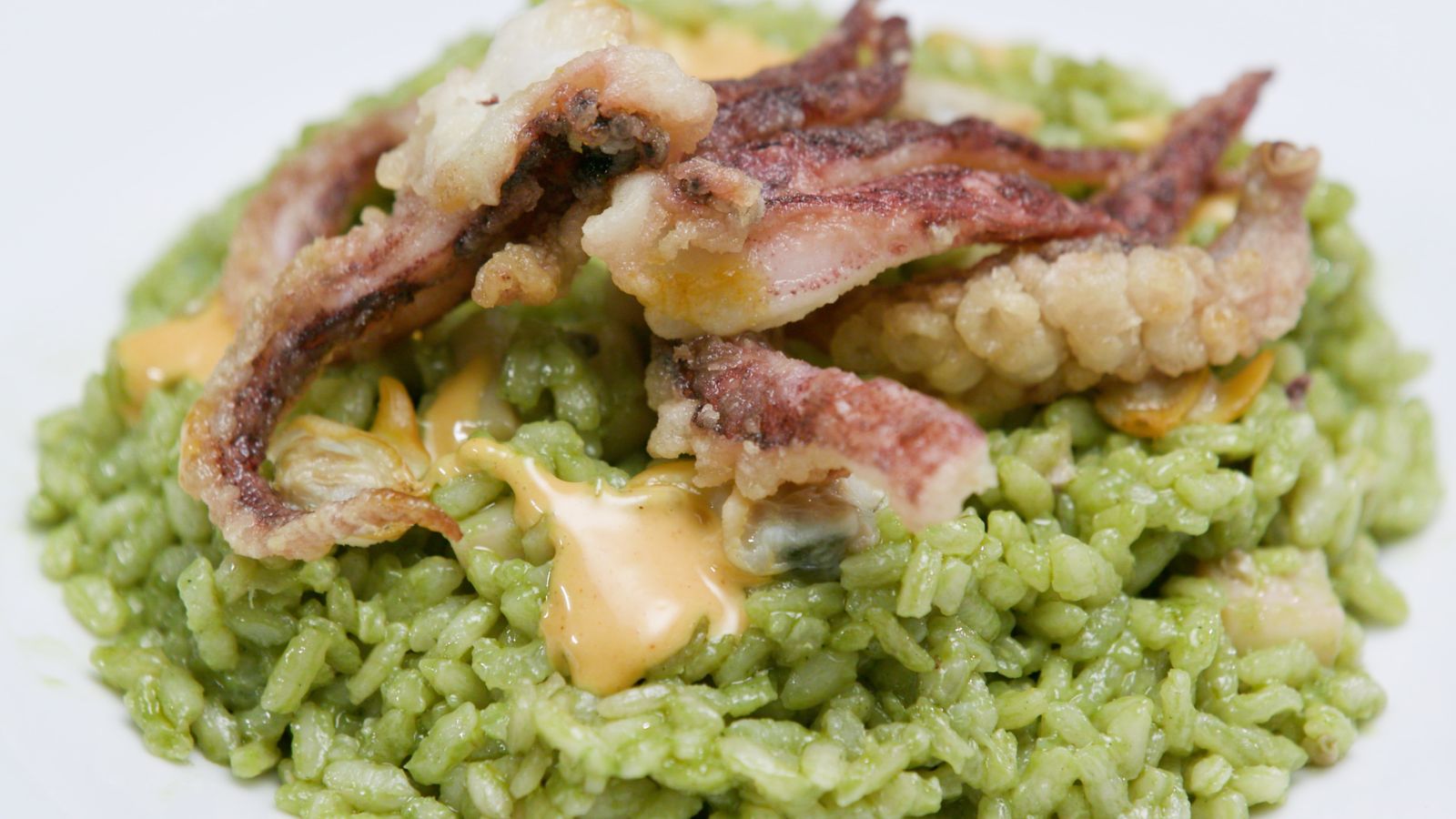 Arròs melós d'aigua de mar i plàncton