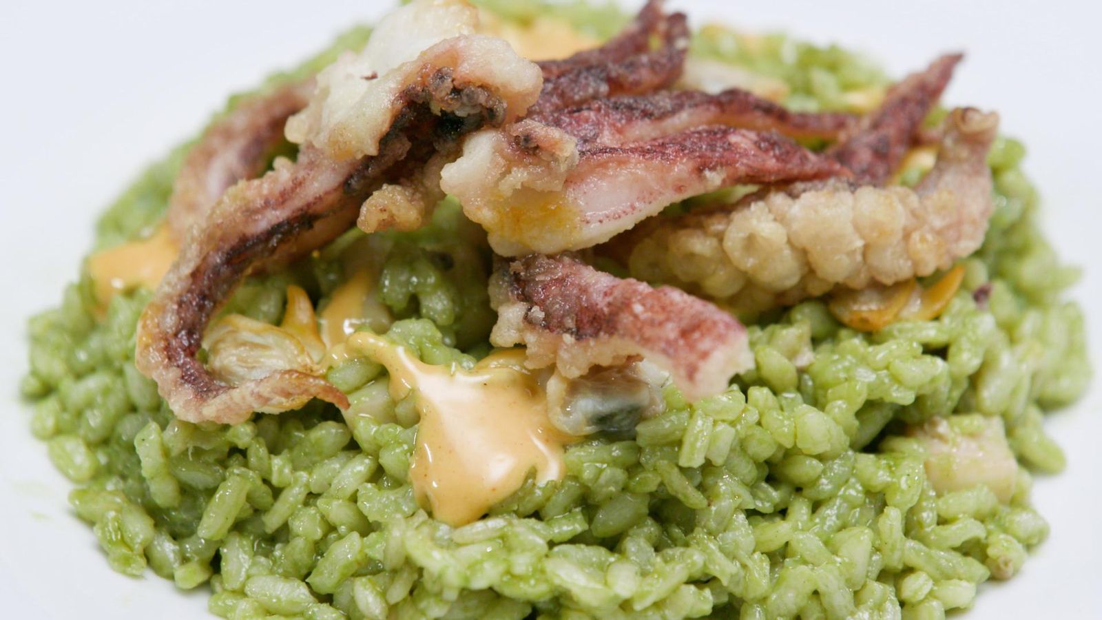 Arròs melós d'aigua de mar i plàncton Arròs melós d'aigua de mar i plàncton