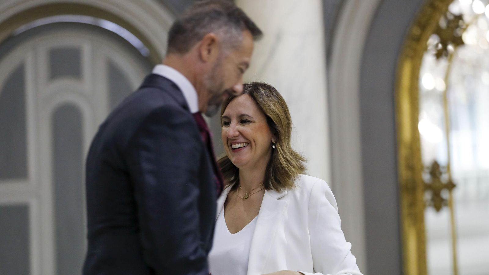 L'alcaldessa de València, María José Catalá (PP), i el portaveu de Vox, Juanma Badenas, aquest divendres L'alcaldessa de València, María José Català (PP), i el poortaveu del Vox, Juanma Badenas, aquest divendres