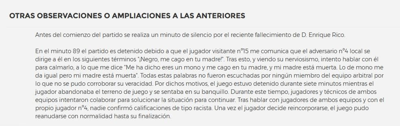 Imatge de l'acta arbitral del partit entre l'Alcoià i l'Algeciras