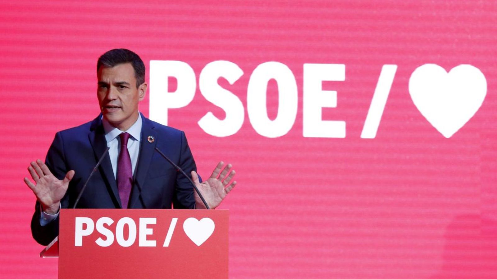 Imatge d'arxiu de Pedro Sánchez en un acte de partit celebrat a Madrid. Javier Lizón (Efe)