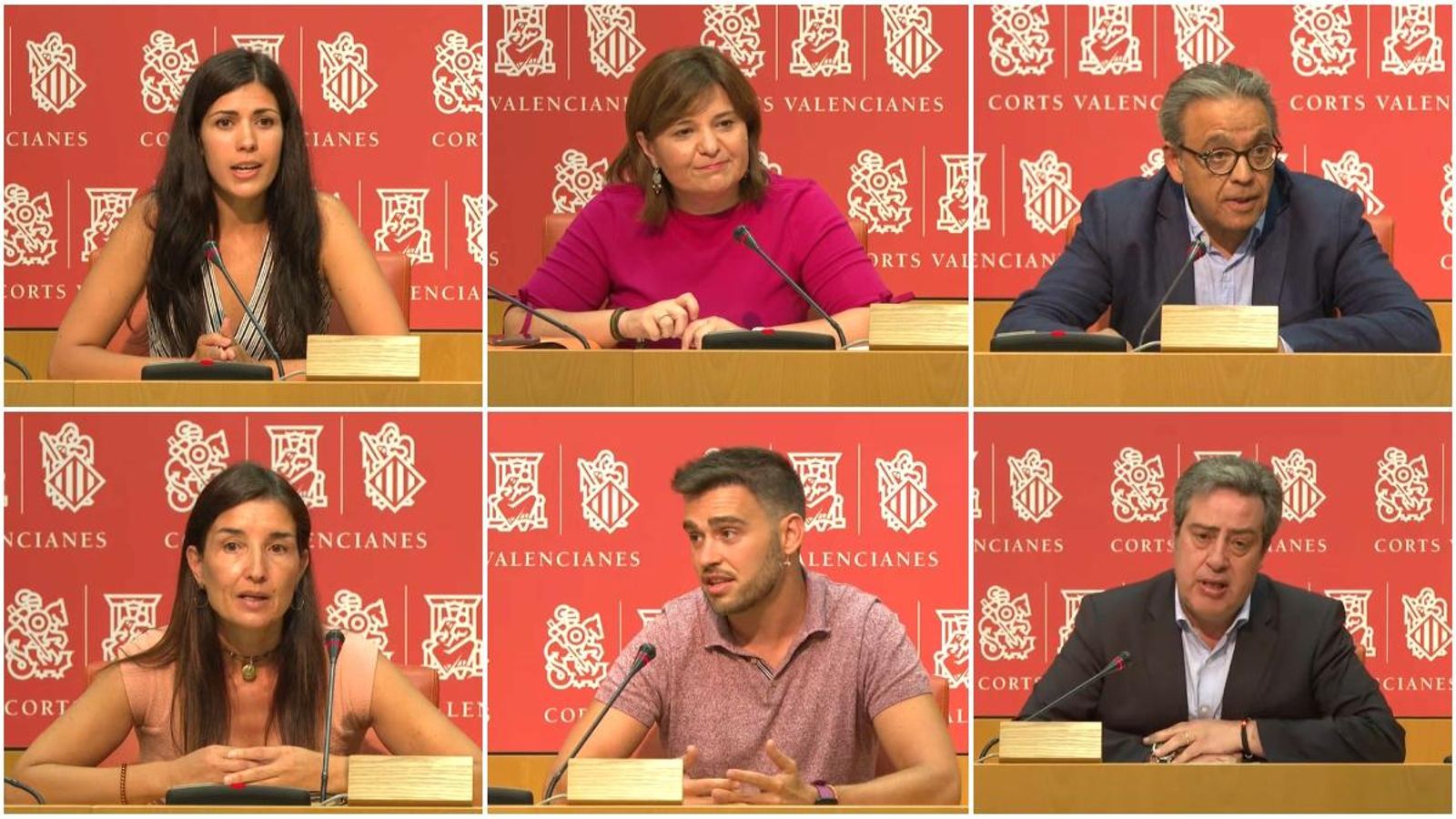 Els portaveus de les diferents formacions polítiques durant la compareixença