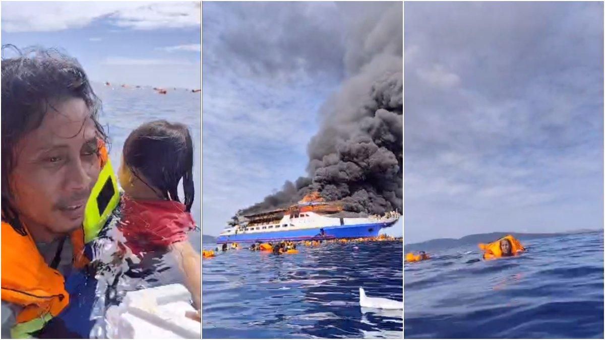 Tres escenes de l'incident, gravat en vídeo pel passatger Abdul Rahman Agu Tres escenes de l'incident, gravat en vídeo pel passatger Abdul Rahman Agu