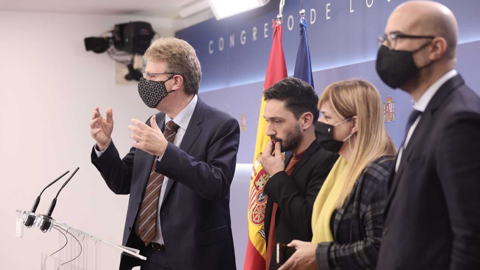 El portaveu del PDeCAT en el Congrés, Ferrán Bel, en roda de premsa