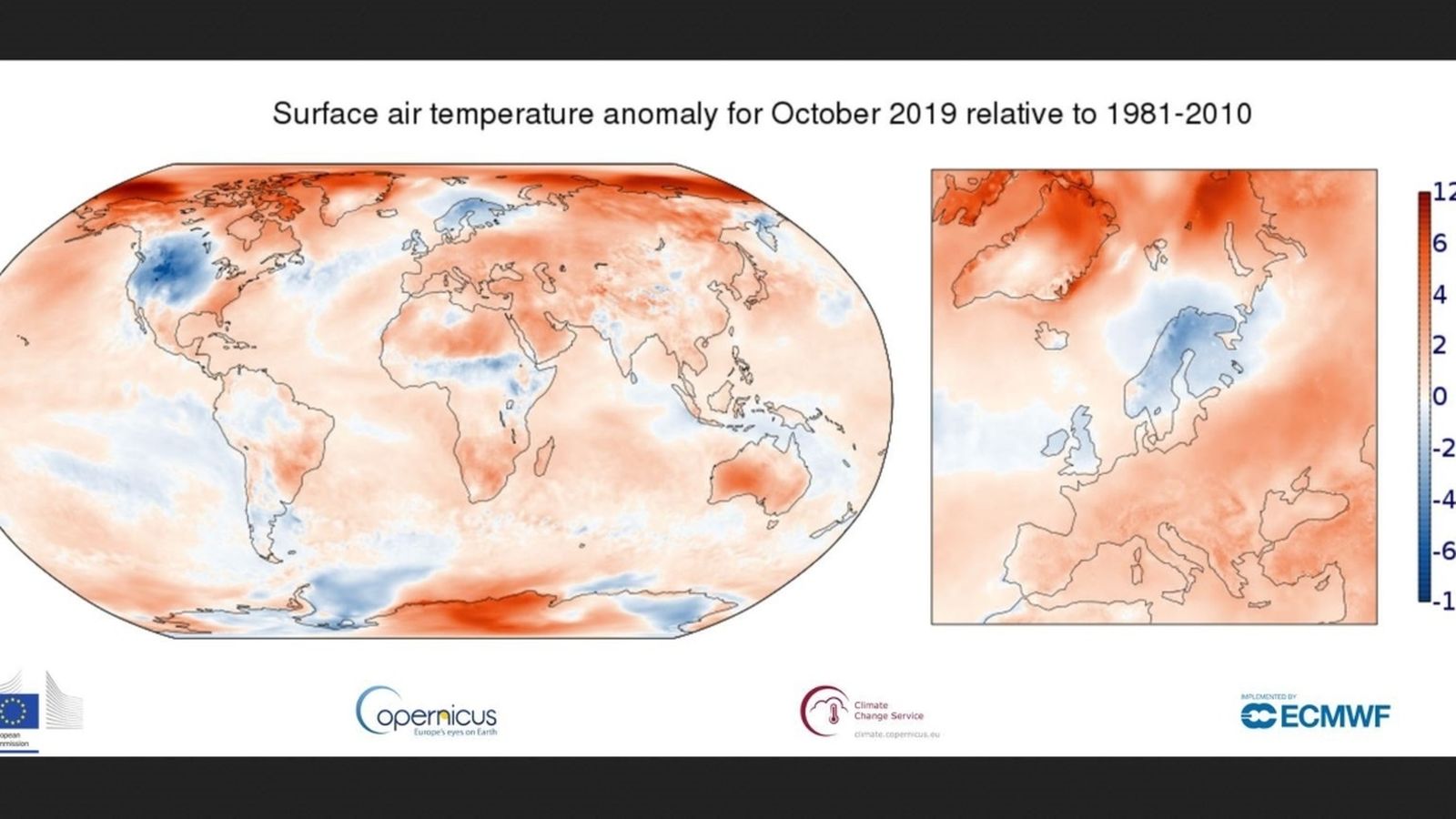 L\'octubre de 2019 va ser el més càlid al món des de 1981