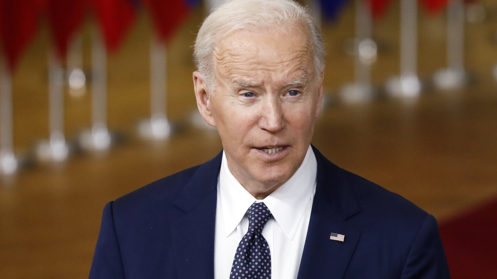 Joe Biden durant la seua compareixença després del la seua reunió amb el Consell Europeu