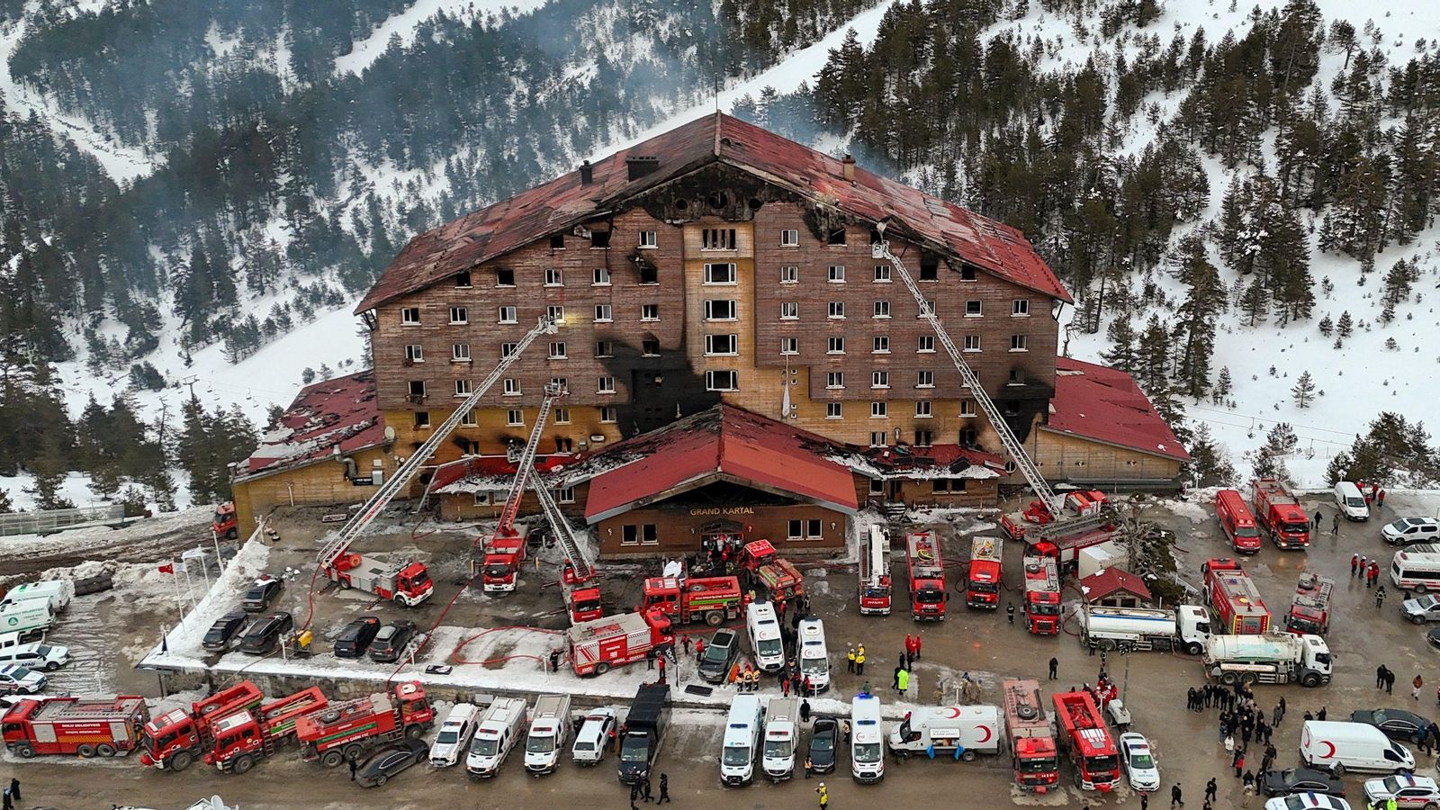 L'hotel Grand Kartal de Bolu, Turquia, on un incendi ha matat almenys 70 persones