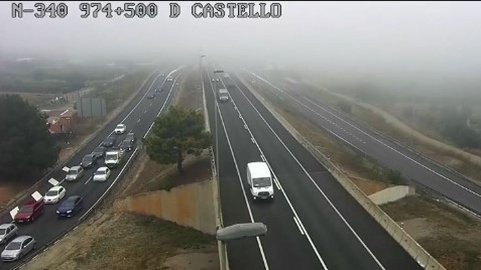 Boira a la carrtera Naciona-340 a la província de Castelló