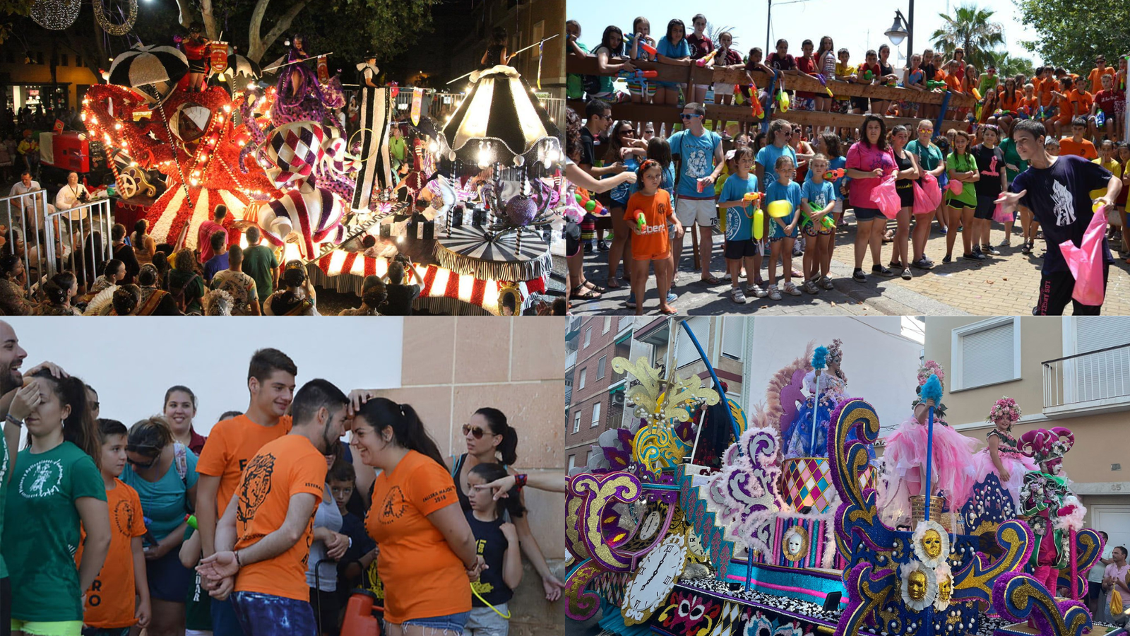 La desfilada de carrosses i els jocs infantils de carrer o cucanyes de les Falles de Dénia