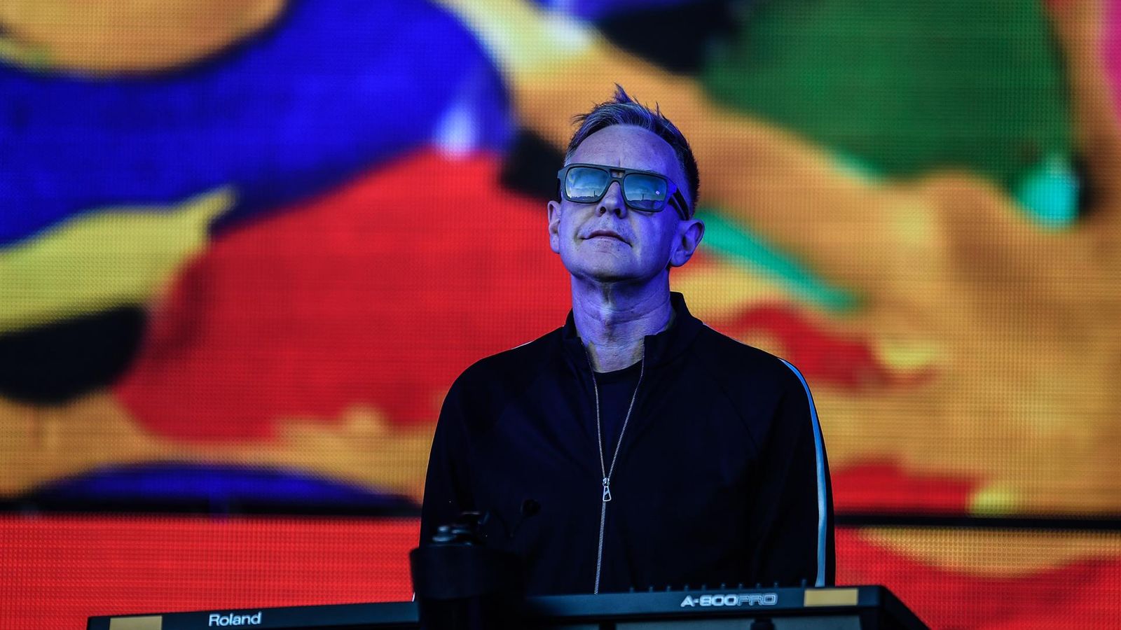 Andy Fletcher, de Depeche Mode, durant un concert a Leipzig (Alemanya)