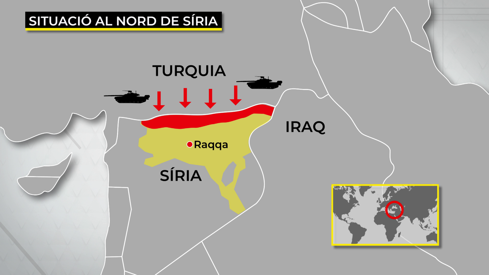 Soldats turcs amb tancs durant una operació militar en el nord de Síria