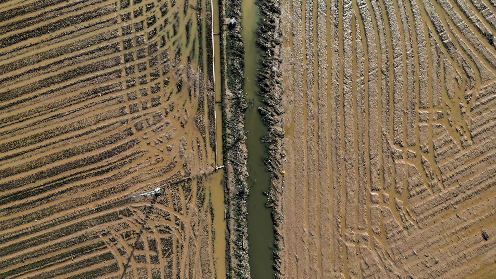 Imatge aèria d'una de les zones afectades de l'Albufera Imatge aèria d'una de les zones afectades de l'Albufera