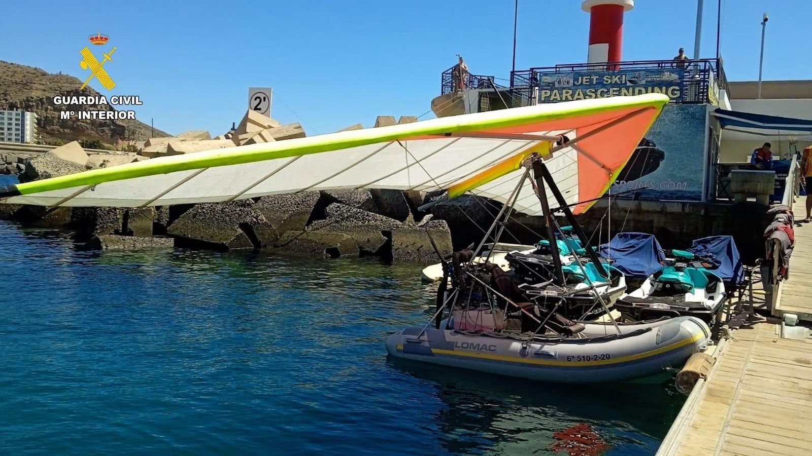 Zòdiac voladora interceptada per la Guàrdia Civil a Gran Canària EuropaPress 6272239 guardia civil intercepta zodiac voladora sur gran canaria