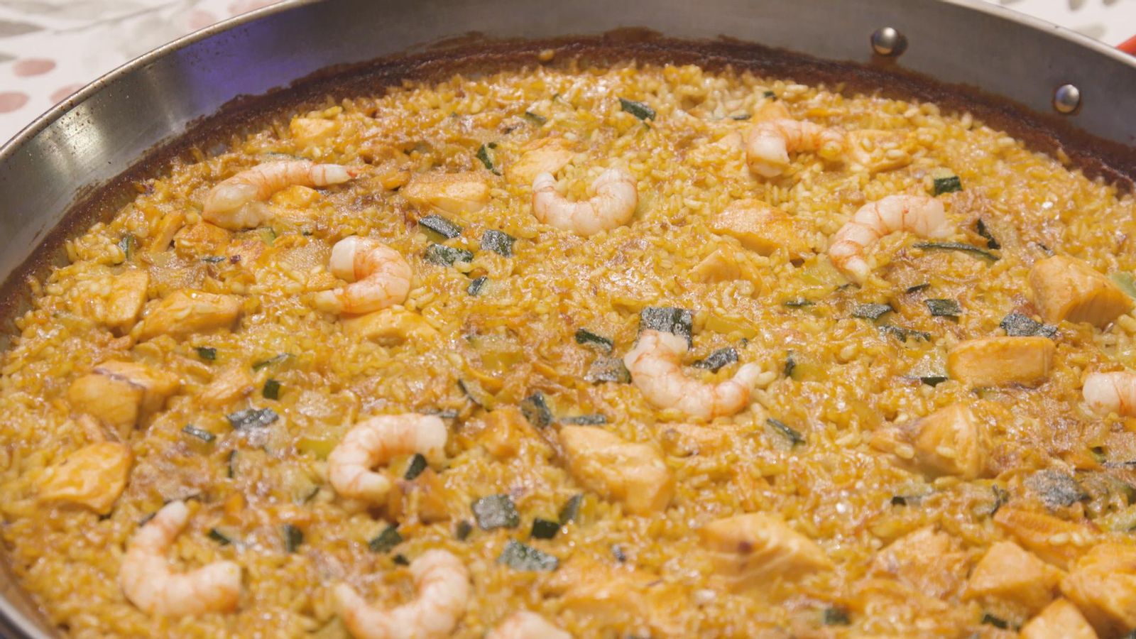 Arròs de gambes i salmó