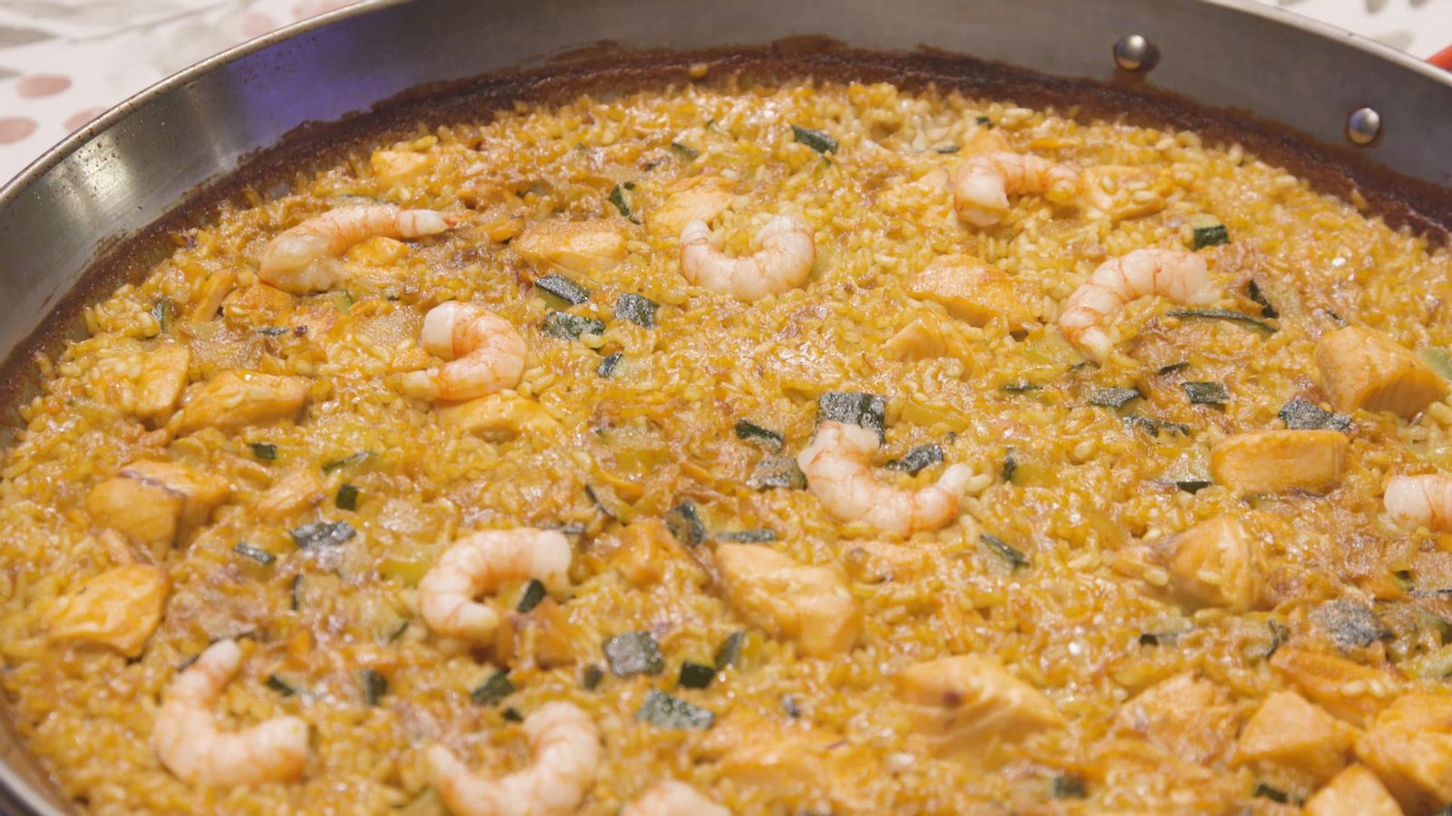Arròs de gambes i salmó