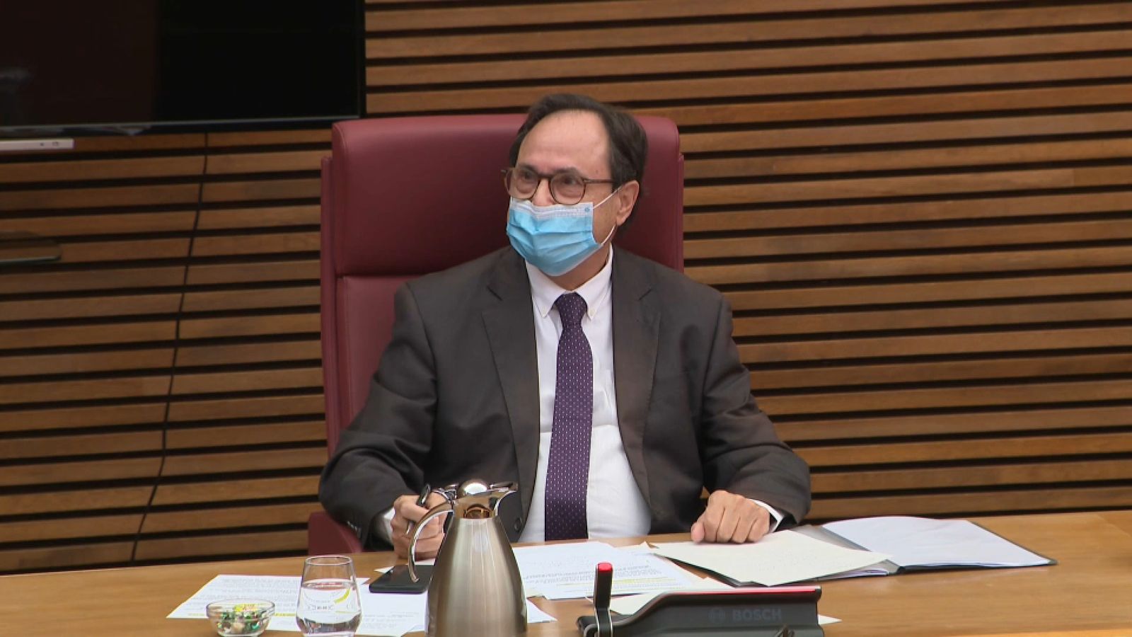 Vicent Soler, aquest dilluns, a les Corts