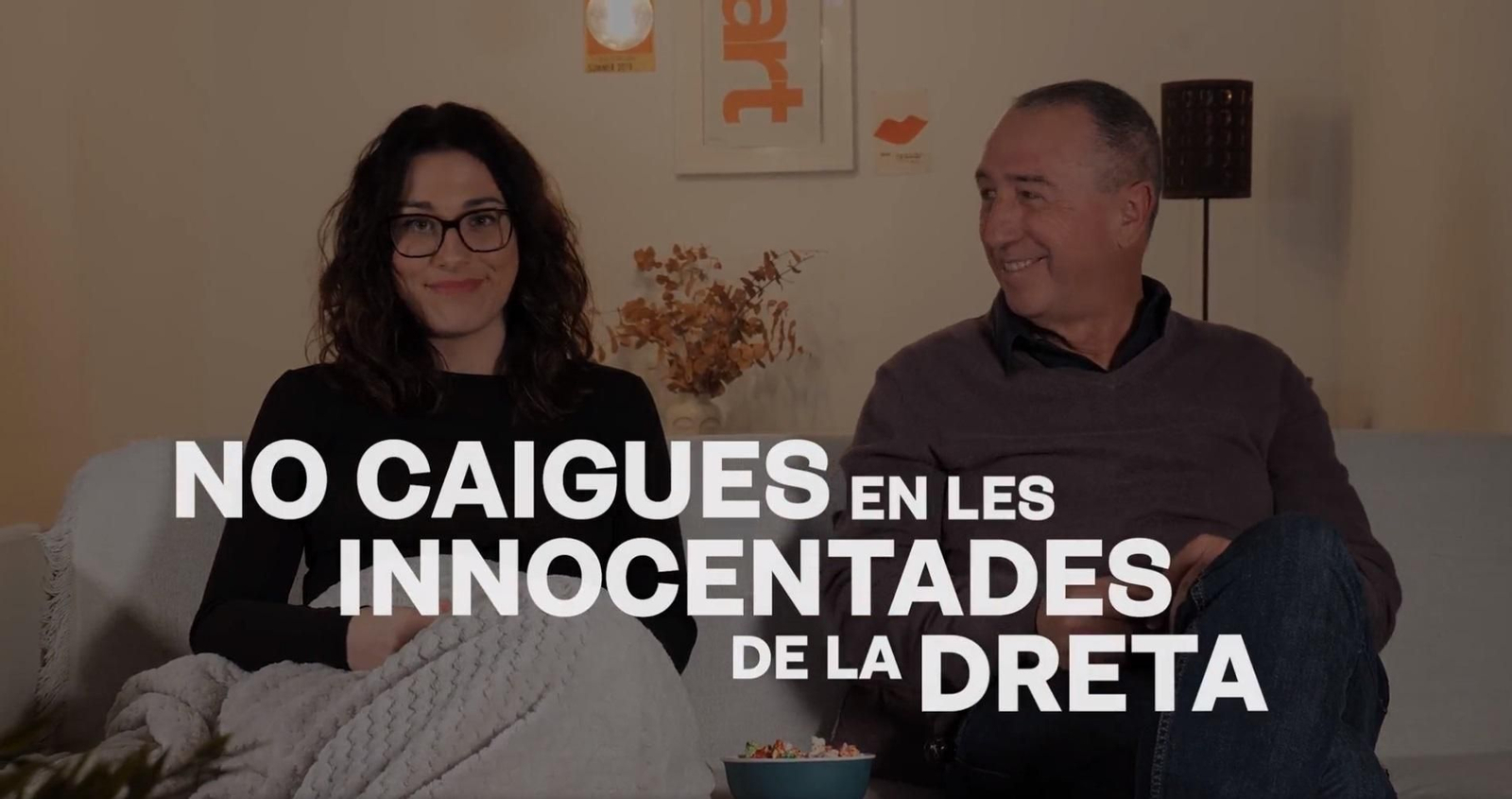 Captura del remat final del vídeo, amb la vicepresidenta Aitana Mas i el diputat Joan Baldoví