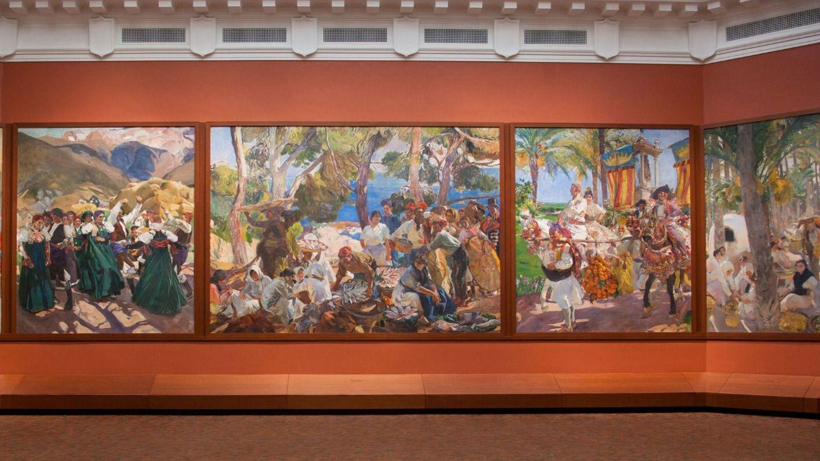 Alguns dels 14 llenços sobre les regions d'Espanya que va pintar Sorolla i custodia la Hispanic Society