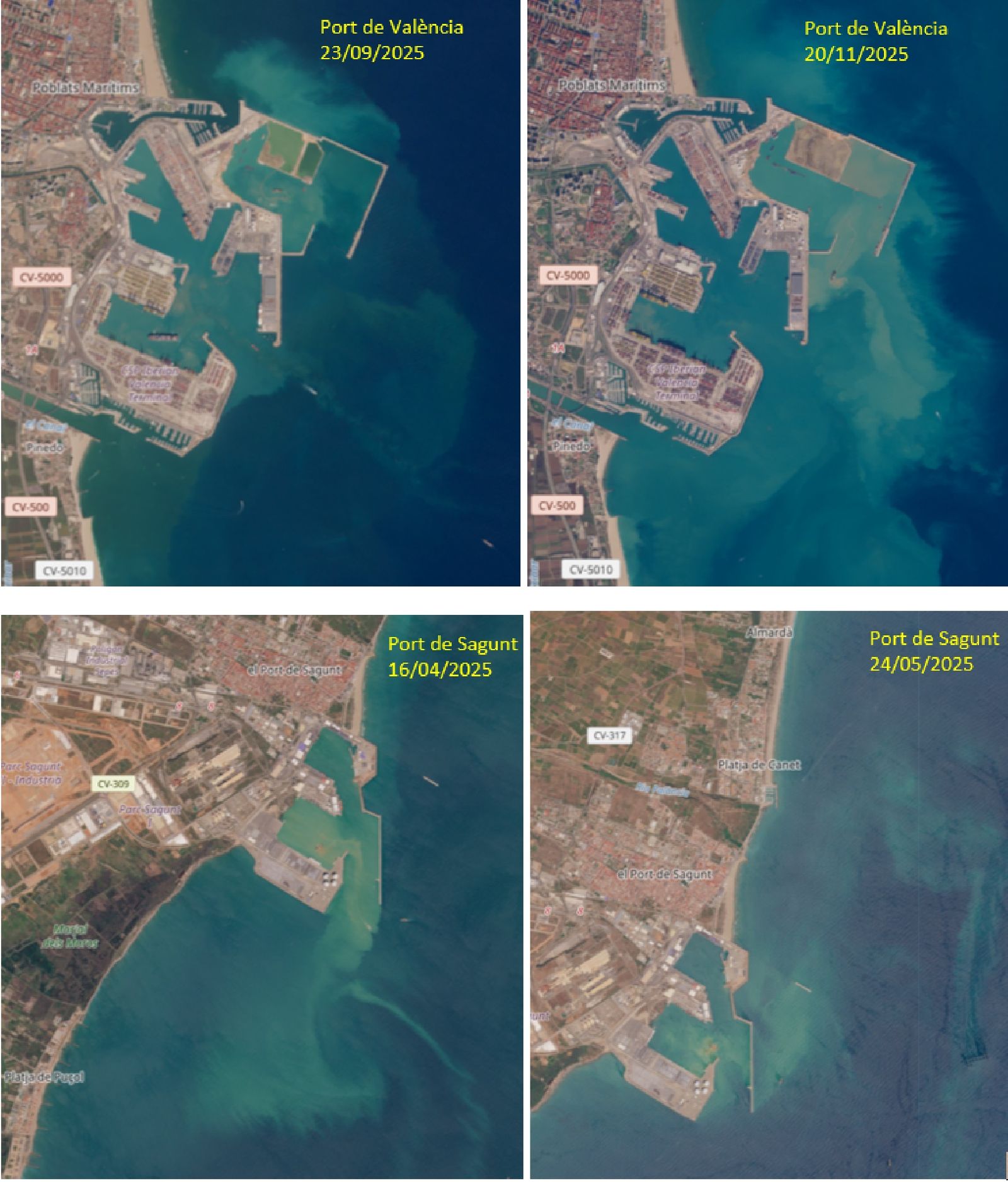 Afeccions greus a les platges de l'entorn dels ports de València i Sagunt pr les obrs d'ampliació del Port de València