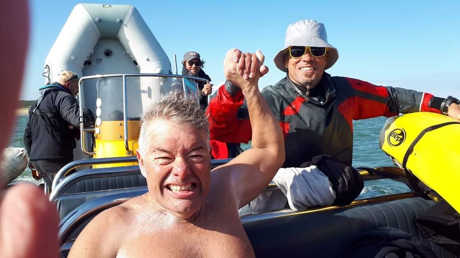 Jorge Crivillés, després de creuar el Canal de Bristol