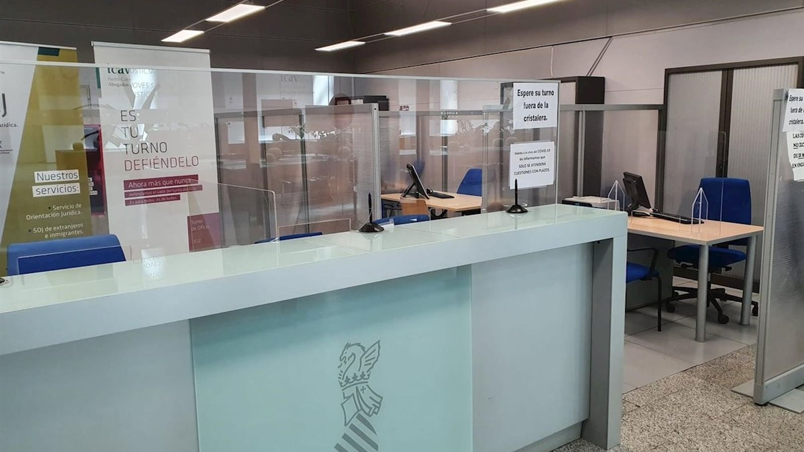 La Generalitat va col·locar mampares a les seus judicials de la Comunitat Valenciana