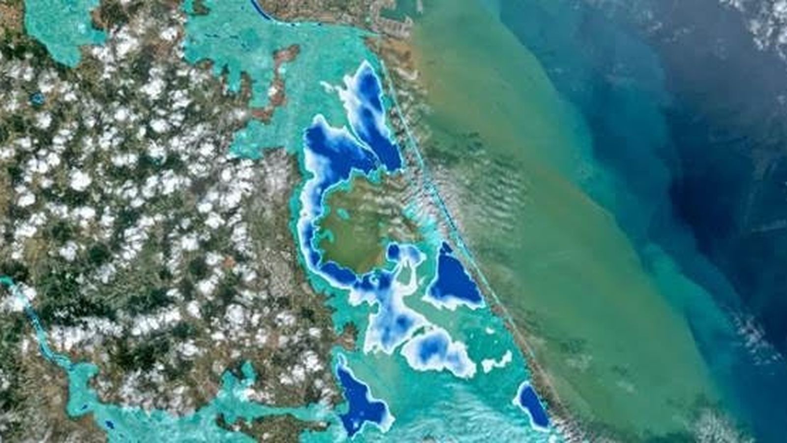 Extensió de les inundacions provocades per la dana a la província de València segons el sistema Copernicus.