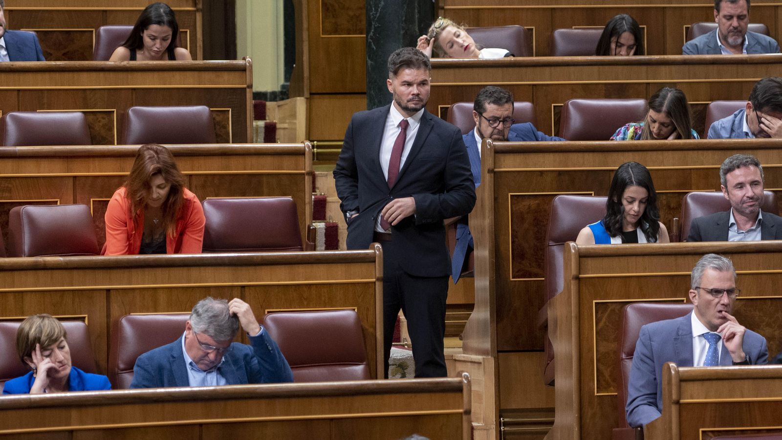El portaveu d'Esquerra al Congrés, Gabriel Rufián, durant el debat