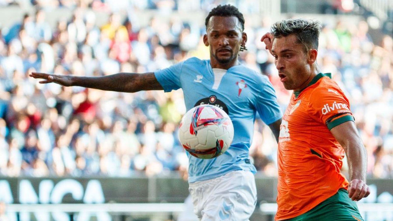 Hugo Duro, en la derrota del València Basket a Balaídos la temporada passada (3-1)