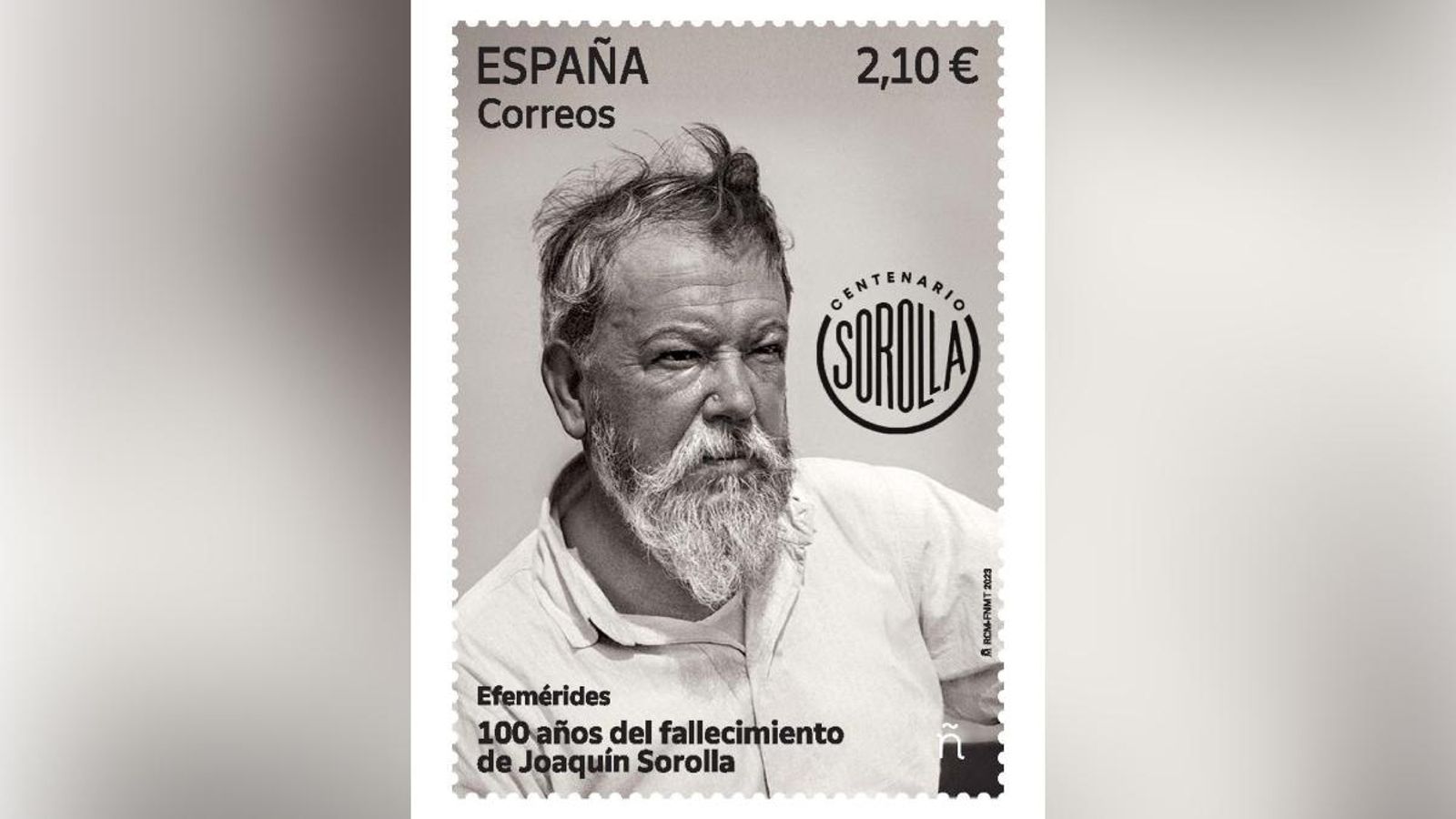 El segell de Correus reprodueix un retrat en primer pla de Sorolla