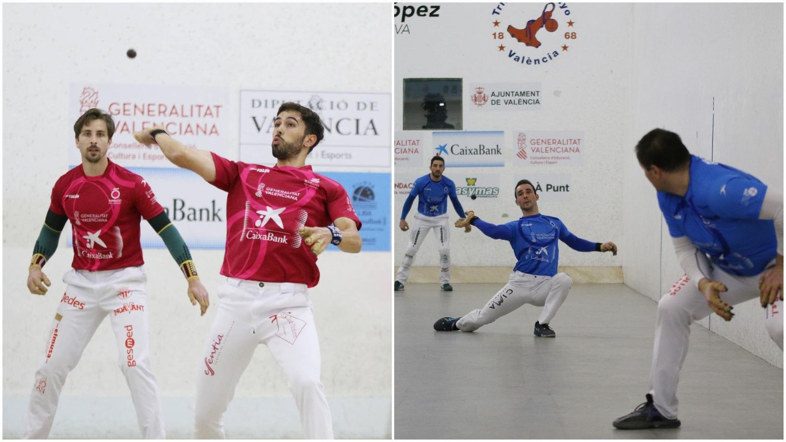 Puchol II i Álvaro (e) i José Salvador, Nacho i Guillermo (d)