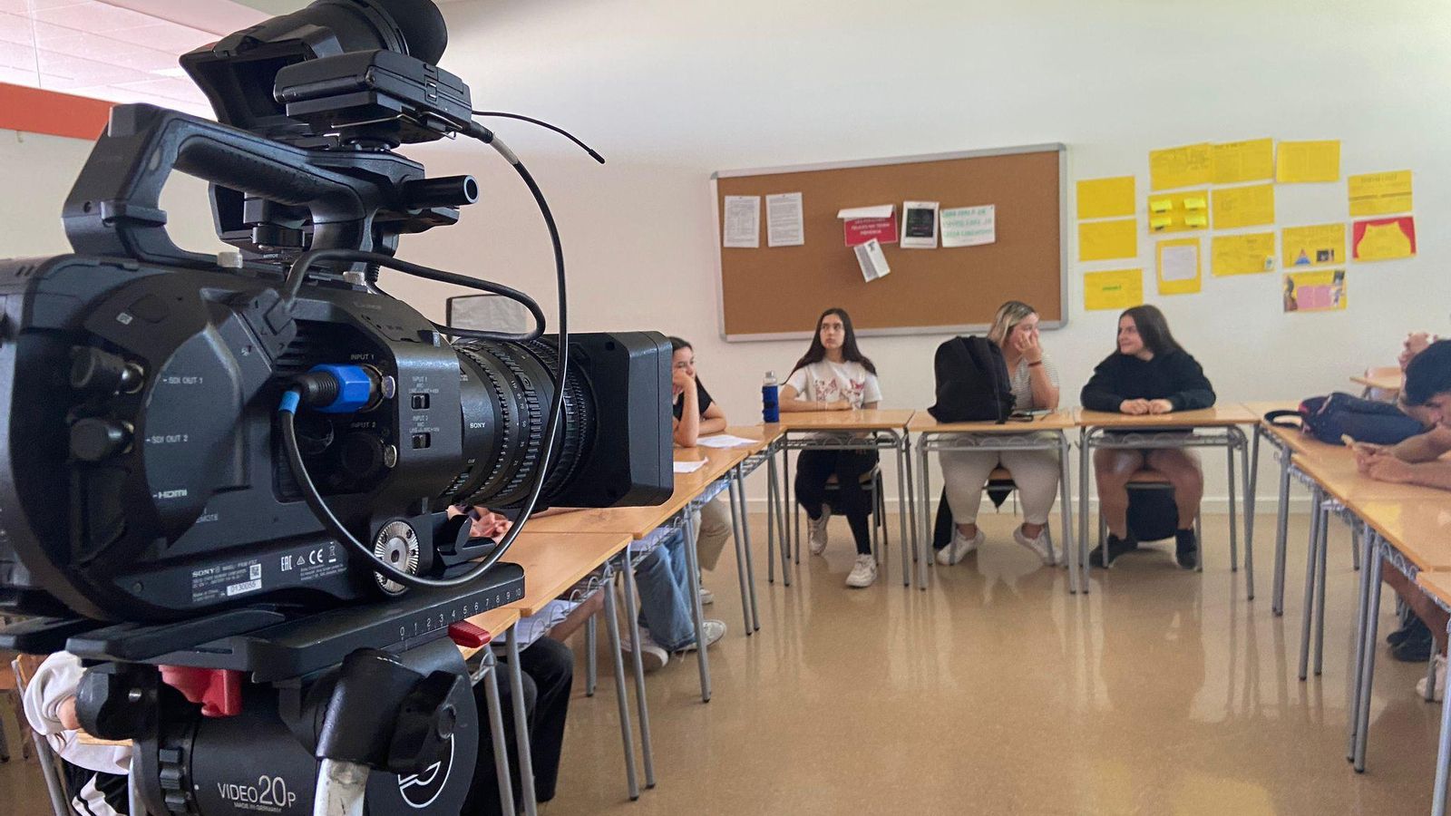 Un moment de la gravació del curtmetratge