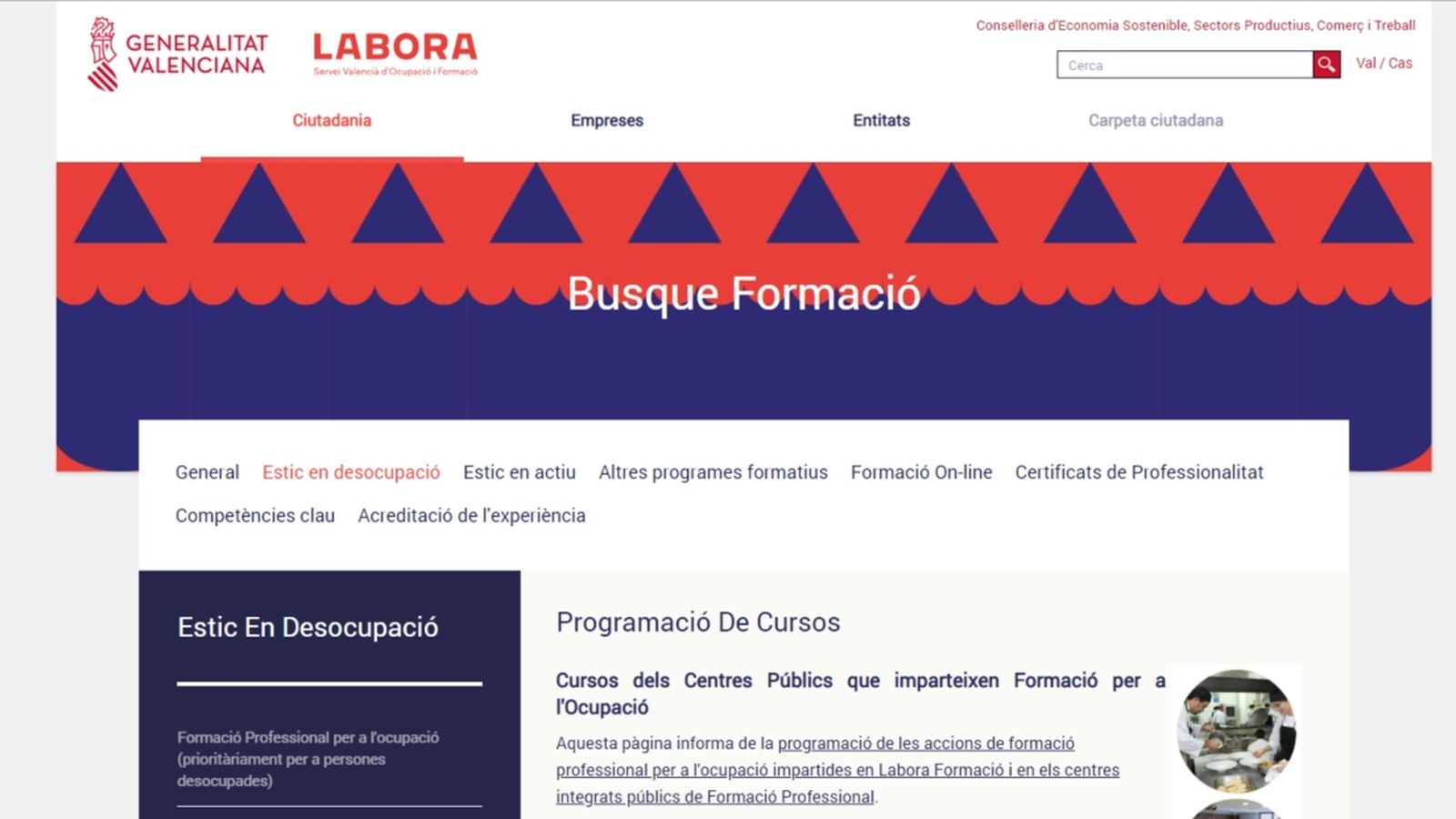 El Servei Valencià d’Ocupació i Formació, Labora, oferirà a partir d’abril 138 cursos gratuïts