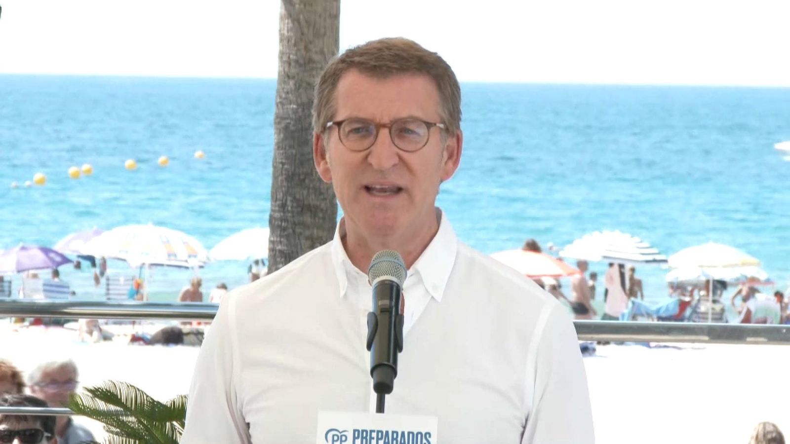 El president del PP Alberto Núñez Feijóo durant la compareixença a Benidorm