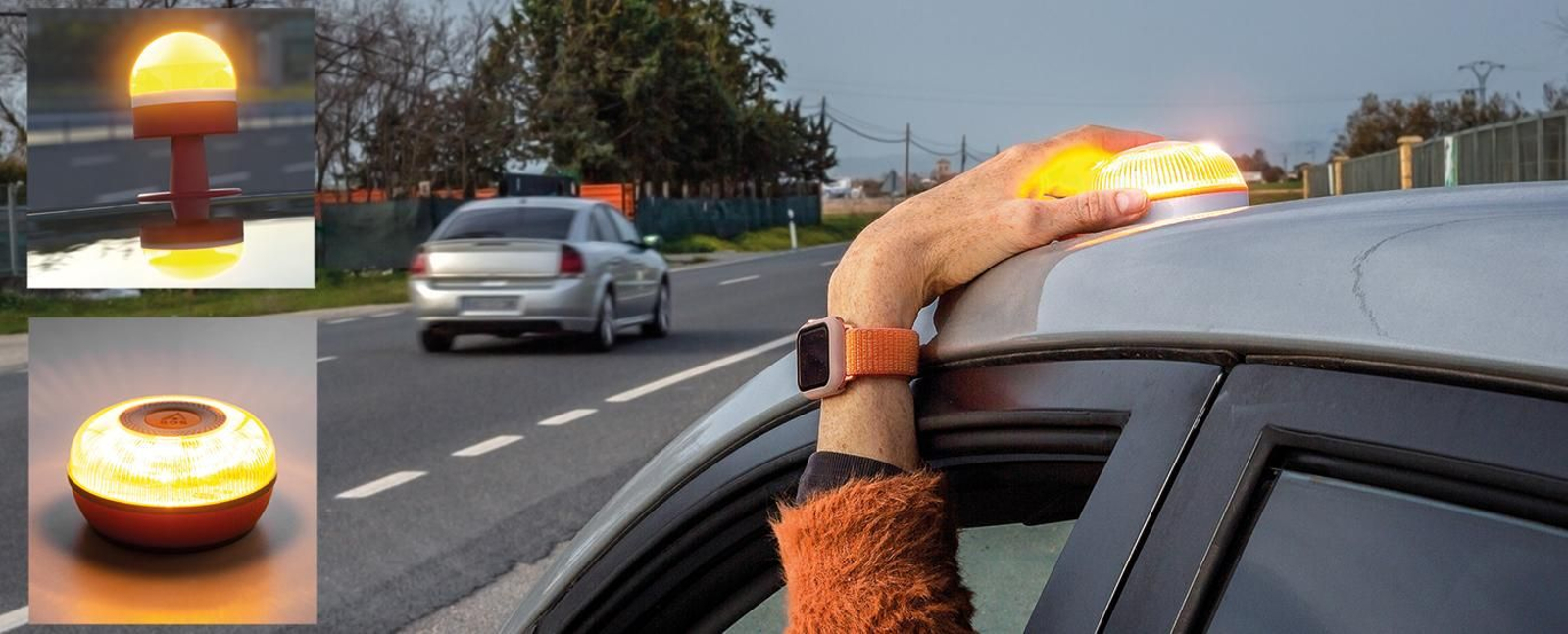 Exemples d'una balisa V-16 connectada en funcionament