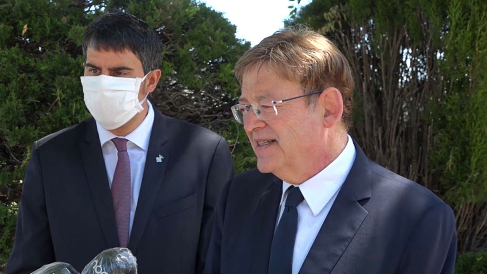 El president Ximo Puig en el moment de fer l'anunci de l'homenatge aquest agost