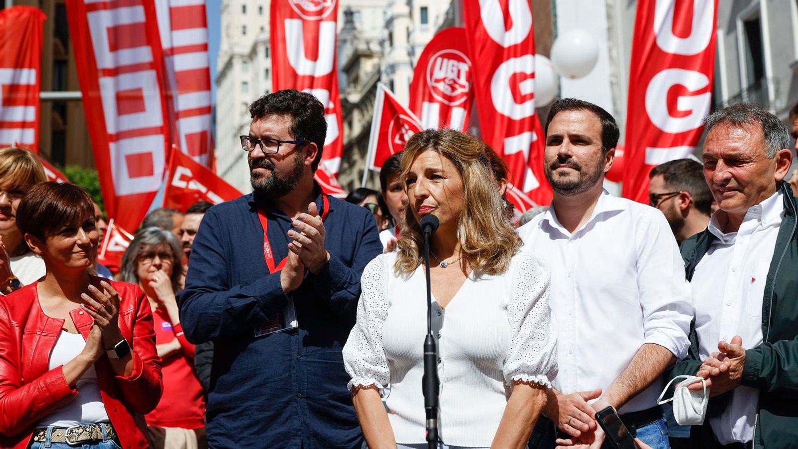 Yolanda Díaz a la manifestació de l'1 de Maig a Madrid